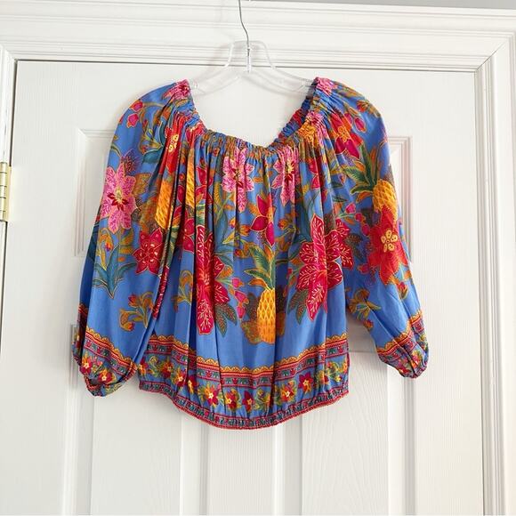 Cynthia Rowley Off The Shoulder Floral Print Top NWT Shirt Puff Sleeve SMALL - Picture 6 of 12